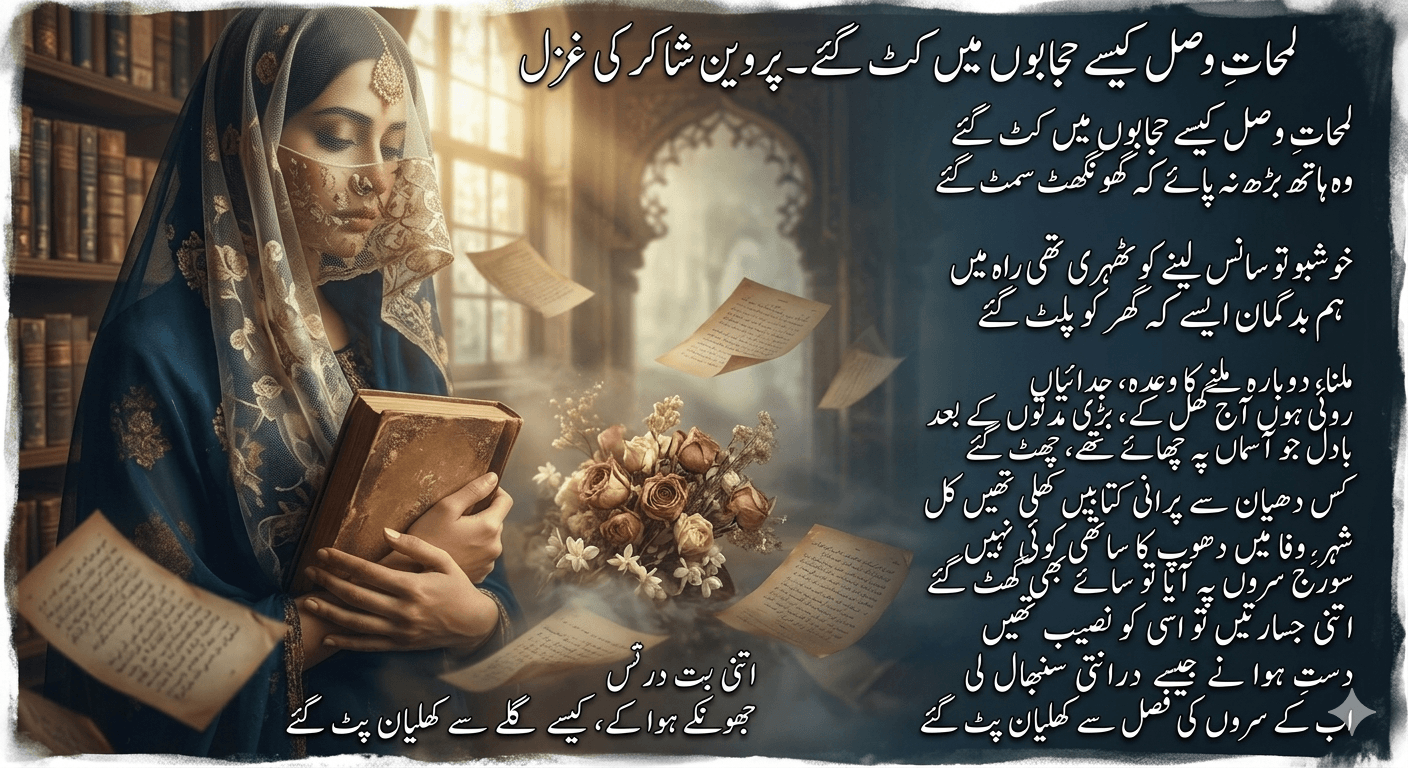 لمحاتِ وصل کیسے حجابوں میں کٹ گئے - پروین شاکر کی خوبصورت غزل